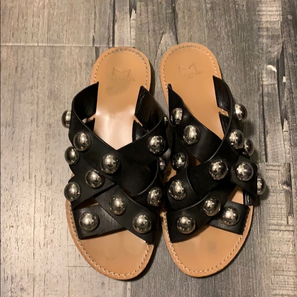 Silver studded sandals